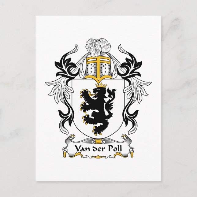 Van der Poll Family Crest Postcard (Front)