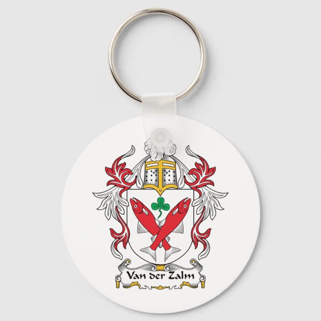 Van der Zalm Family Crest Key Ring (Front)