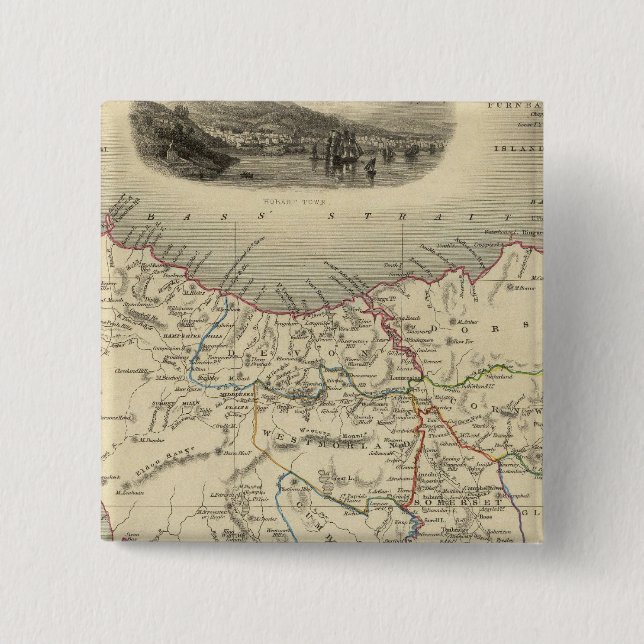 Van Diemen's Island or Tasmania 15 Cm Square Badge (Front)