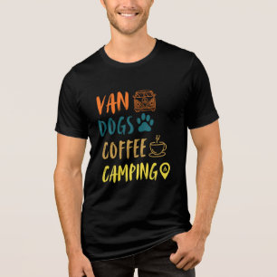 Van, Dogs, Coffee, Camping Funny Cute Tee