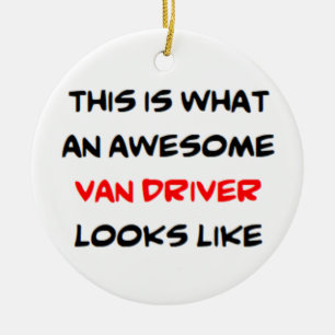 van driver, awesome ceramic tree decoration