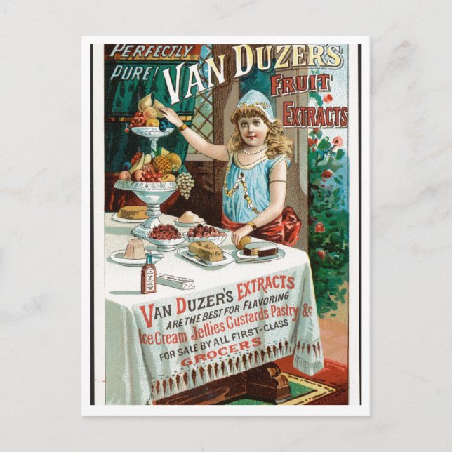 Van Duzer's Fruit Extracts Vintage Advertising Art Postcard (Front)