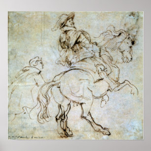 Van Dyck - Study For An Equestrian Albert De Ligne Poster