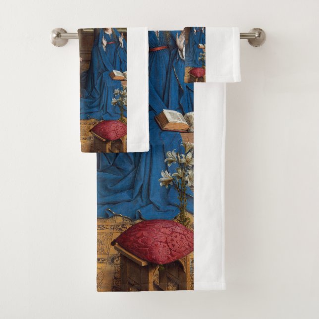 Van Eyck’s Annunciation Premium Cathedral Light Bath Towel Set (Insitu)