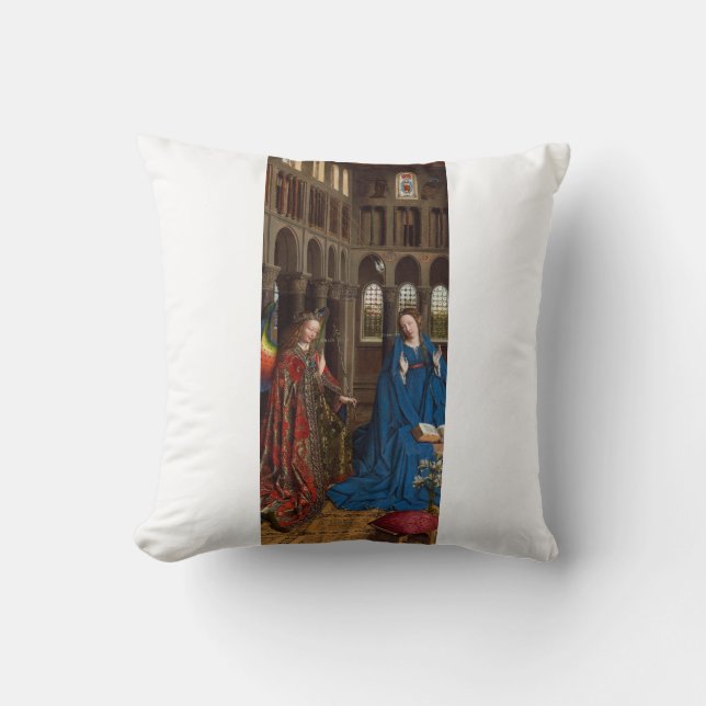 Van Eyck’s Annunciation Premium Cathedral Light Cushion (Front)