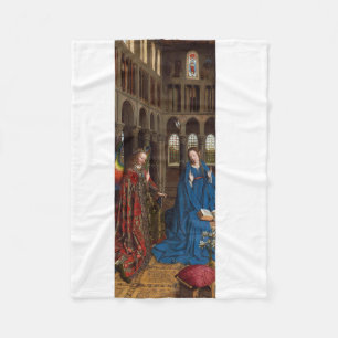 Van Eyck’s Annunciation Premium Cathedral Light Fleece Blanket