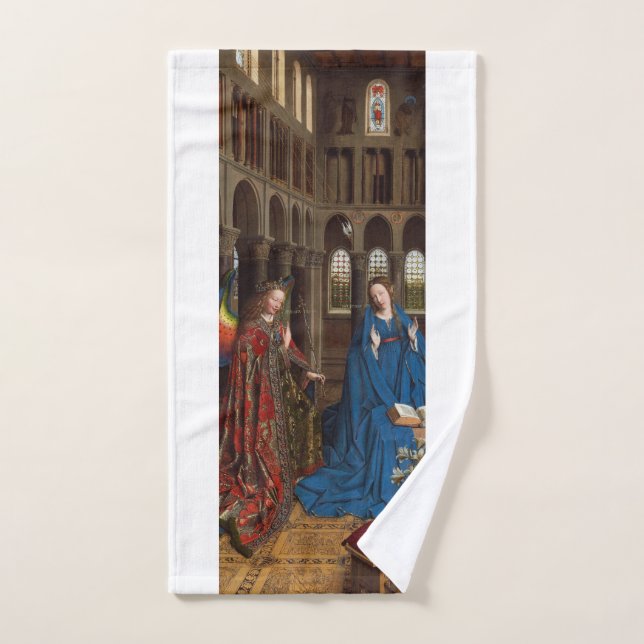 Van Eyck’s Annunciation Premium Cathedral Light Hand Towel (Hand Towel)