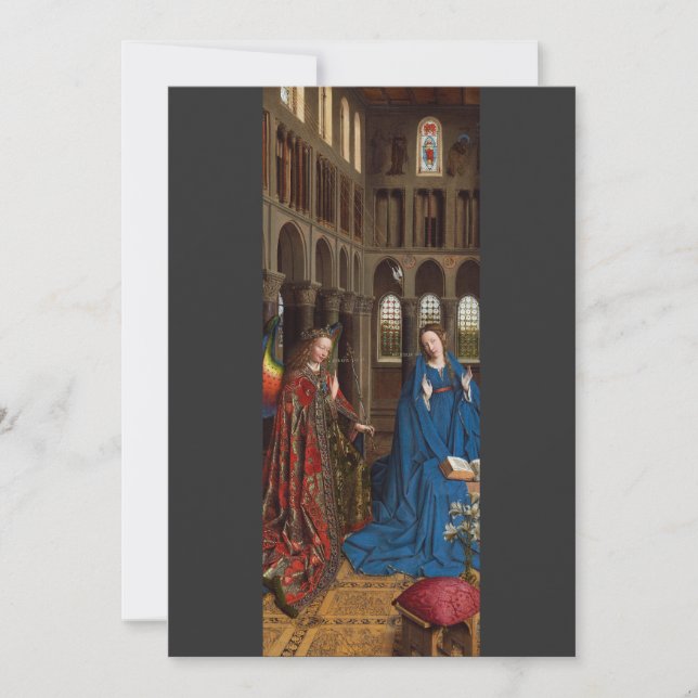 Van Eyck’s Annunciation Premium Cathedral Light Holiday Card (Front)