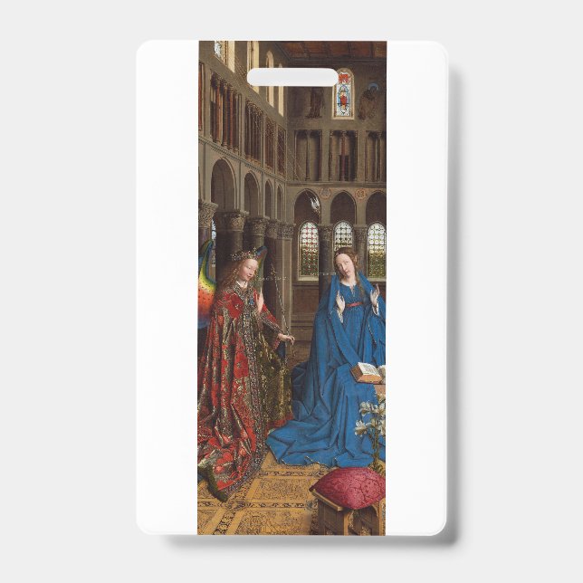 Van Eyck’s Annunciation Premium Cathedral Light ID Badge (Front)