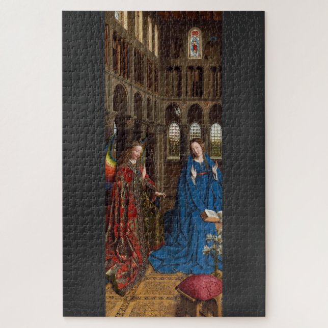 Van Eyck’s Annunciation Premium Cathedral Light Jigsaw Puzzle (Vertical)