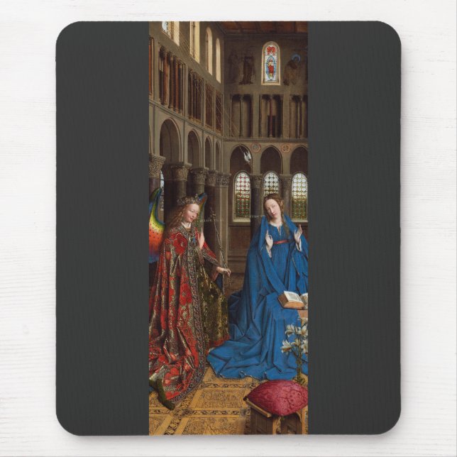 Van Eyck’s Annunciation Premium Cathedral Light Mouse Mat (Front)