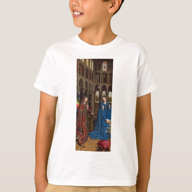 Van Eyck’s Annunciation Premium Cathedral Light T-Shirt (Front)