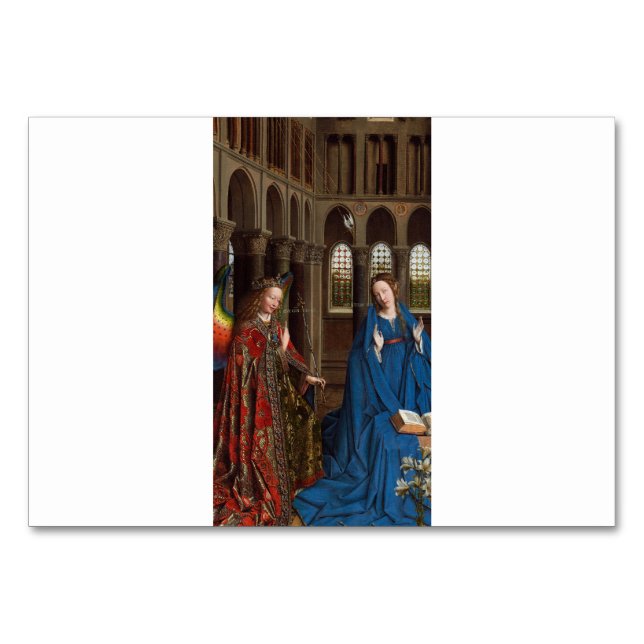 Van Eyck’s Annunciation Premium Cathedral Light Table Number (Front)