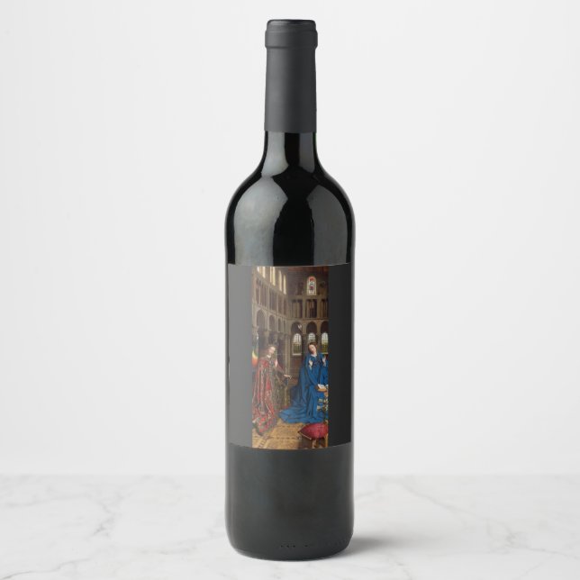 Van Eyck’s Annunciation Premium Cathedral Light Wine Label (Front)
