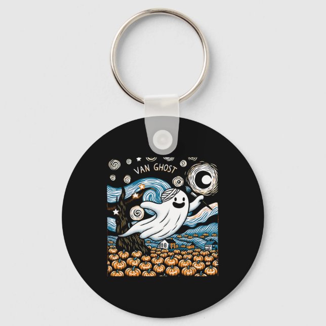 Van Ghost Art Teacher Halloween 2  Key Ring (Front)