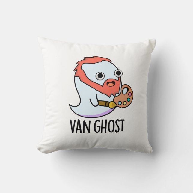 Van Ghost Funny Artist Ghost Pun  Cushion (Front)