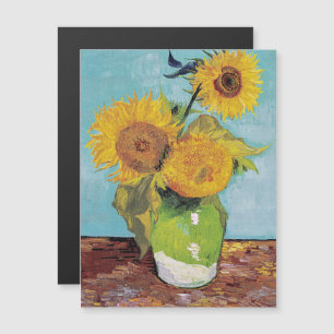 Van Gogh - 3 Sunflowers in a Vase Magnetic Card