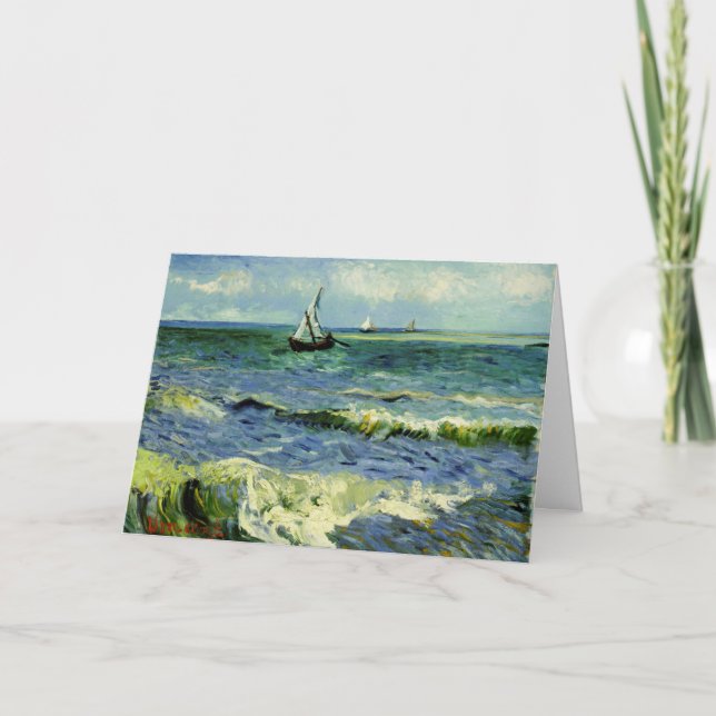Van Gogh - A Fishing Boat at Sea Card (Front)