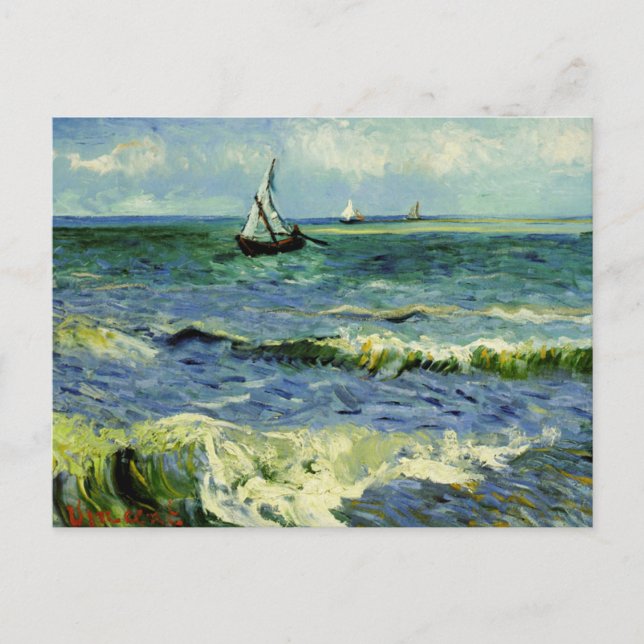 Van Gogh - A Fishing Boat at Sea Postcard (Front)