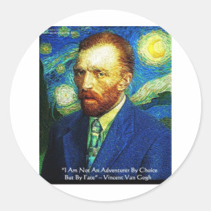 Van Gogh "Adventurer By Fate" Gifts Tees Mugs Etc Classic Round Sticker