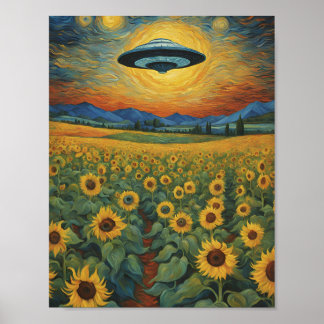 Van Gogh Air Craft Landing  Poster