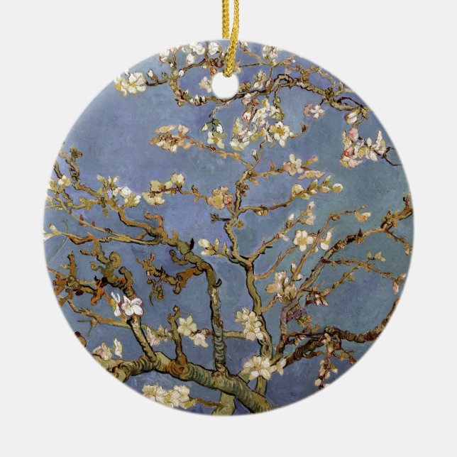 Van Gogh Almond Blossom Ceramic Tree Decoration (Front)