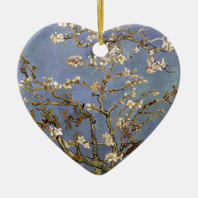 Van Gogh Almond Blossom Ceramic Tree Decoration (Front)