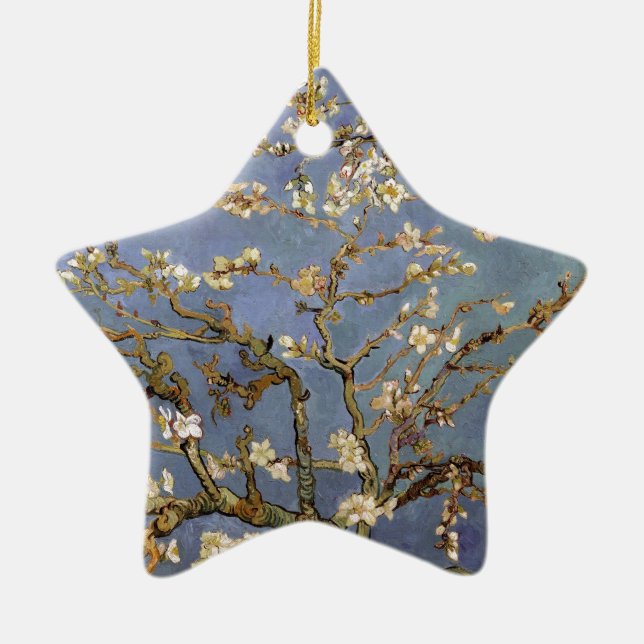 Van Gogh Almond Blossom Ceramic Tree Decoration (Front)