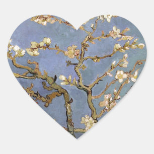 Van Gogh Almond Blossom Heart Sticker