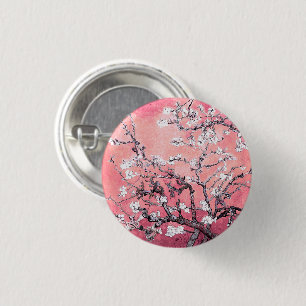 Van Gogh Almond Blossom peach pink 3 Cm Round Badge