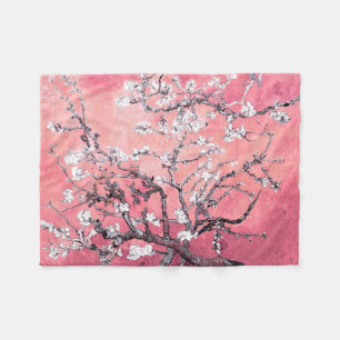 Van Gogh Almond Blossom peach pink Fleece Blanket