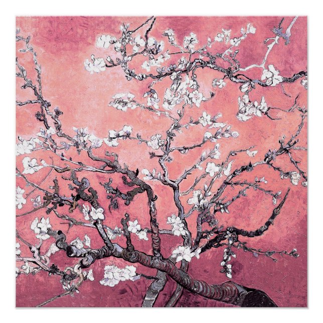 Van Gogh Almond Blossom peach pink Poster (Front)