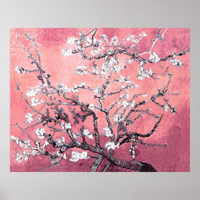 Van Gogh Almond Blossom peach pink Poster (Front)