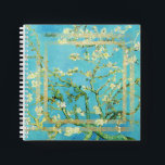 Van Gogh Almond Blossom with Gold Dust Notebook<br><div class="desc">Almond Blossom Tree by the world-famous Dutch painter Vincent van Gogh. Beautiful spring blossoms against a turquoise sky.
The design includes golden elements. You can edit the name or delete it by leaving the text box empty.  Perfect for nature lovers and art lovers.</div>
