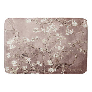 Van Gogh Almond Blossoms Beige Bath Mat