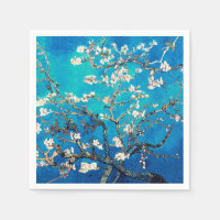 Van Gogh Almond Blossoms Bright Turquoise