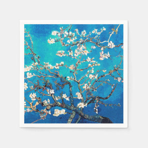 Van Gogh Almond Blossoms Bright Turquoise Napkin