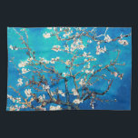 Van Gogh Almond Blossoms Bright Turquoise Tea Towel<br><div class="desc">Vincent Van Gogh Almond Blossoms Artist: Vincent Van Gogh Title: Almond Blossoms Altered by 2sweet4wordsDesigns / PureVintageLove wrapping paper,  gift wrap,  gift wrap paper,  tissue paper,  elegant,  impressionism,  Vincent Van Gogh,  Van Gogh,  Almond Blossoms,  flowers,  floral, </div>