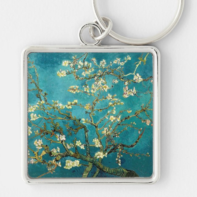 Van Gogh Almond Blossoms Classic Impressionism Key Ring (Front)