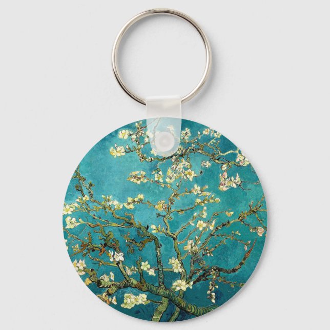 Van Gogh Almond Blossoms Classic Impressionism Key Ring (Front)