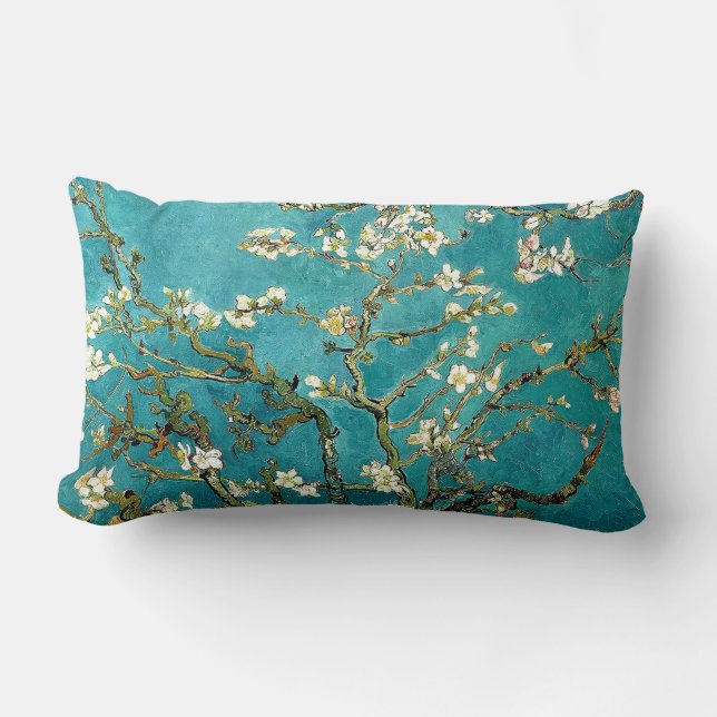 Van Gogh Almond Blossoms Classic Impressionism Lumbar Cushion (Front)
