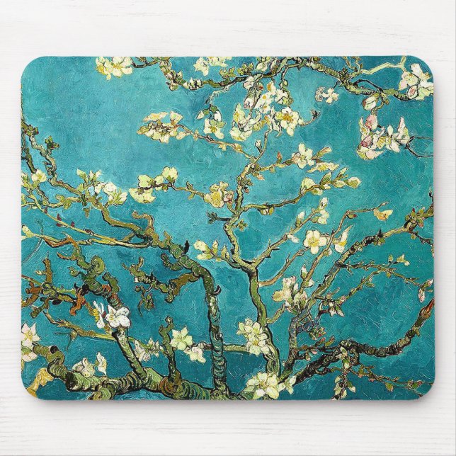 Van Gogh Almond Blossoms Classic Impressionism Mouse Mat (Front)