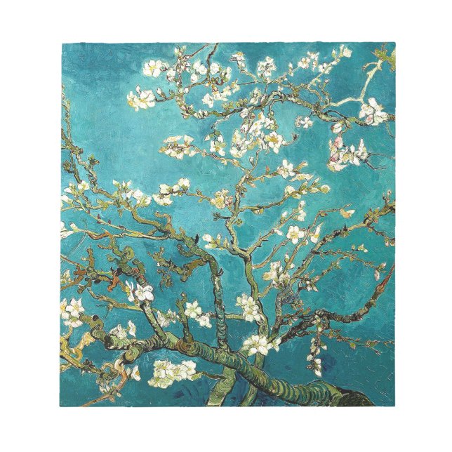 Van Gogh Almond Blossoms Classic Impressionism Notepad (Front)