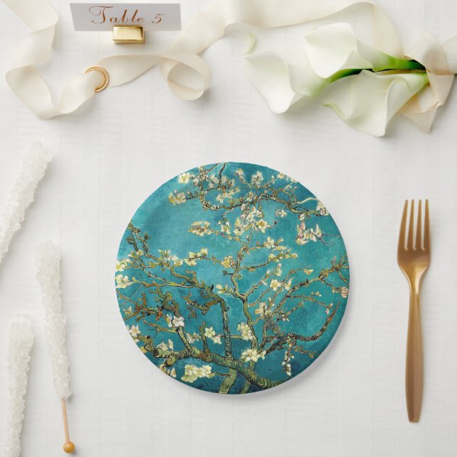 Van Gogh Almond Blossoms Classic Impressionism Paper Plate (Wedding)