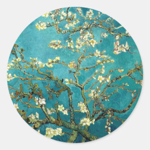 Van Gogh Almond Blossoms Classic Impressionism Round Sticker