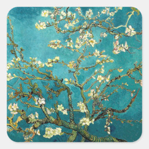 Van Gogh Almond Blossoms Classic Impressionism Square Sticker