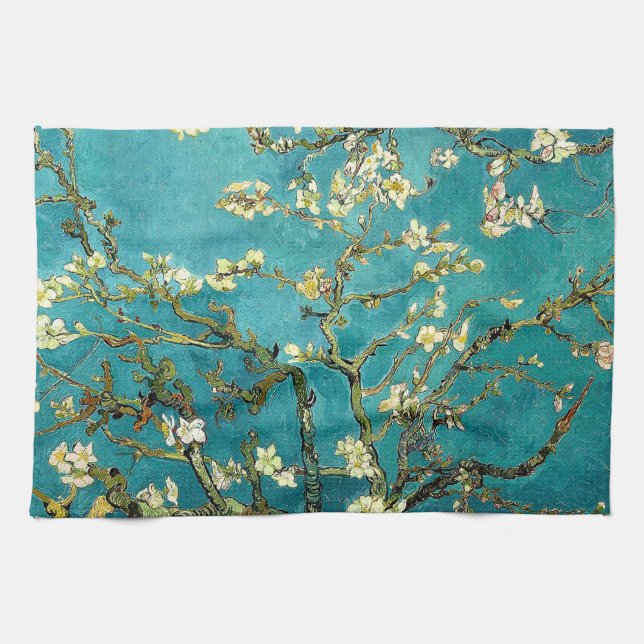 Van Gogh Almond Blossoms Classic Impressionism Tea Towel (Horizontal)