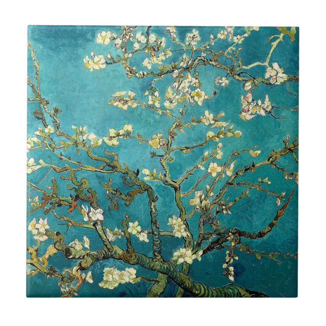 Van Gogh Almond Blossoms Classic Impressionism Tile (Front)