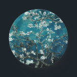 Van Gogh Almond Blossoms : Dark Teal Paper Plate<br><div class="desc">Artist: Vincent Van Gogh
Title: Almond Blossoms
Altered by 2sweet4wordsDesigns/ PureVintage Love</div>