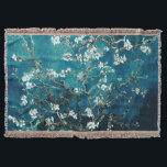Van Gogh Almond Blossoms : Dark Teal Throw Blanket<br><div class="desc">Artist: Vincent Van Gogh Title: Almond Blossoms Altered by 2sweet4wordsDesigns/ PureVintage Love Almond Blossoms Dark Teal Background Blanket: Wrap yourself in the artistic beauty of Vincent Van Gogh's Almond Blossoms with our Almond Blossoms Dark Teal Background Blanket. The iconic painting takes on a captivating new dimension against a backdrop of...</div>